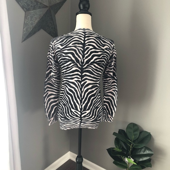 Michael Kors Zebra Print Long Sleeve Black/White Sz XS - Picture 4 of 8